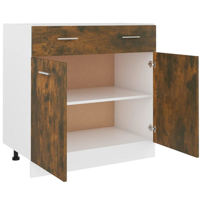 Onderkast met lade 80x46x81,5 cm bewerkt hout gerookt eiken Gerookt eiken
