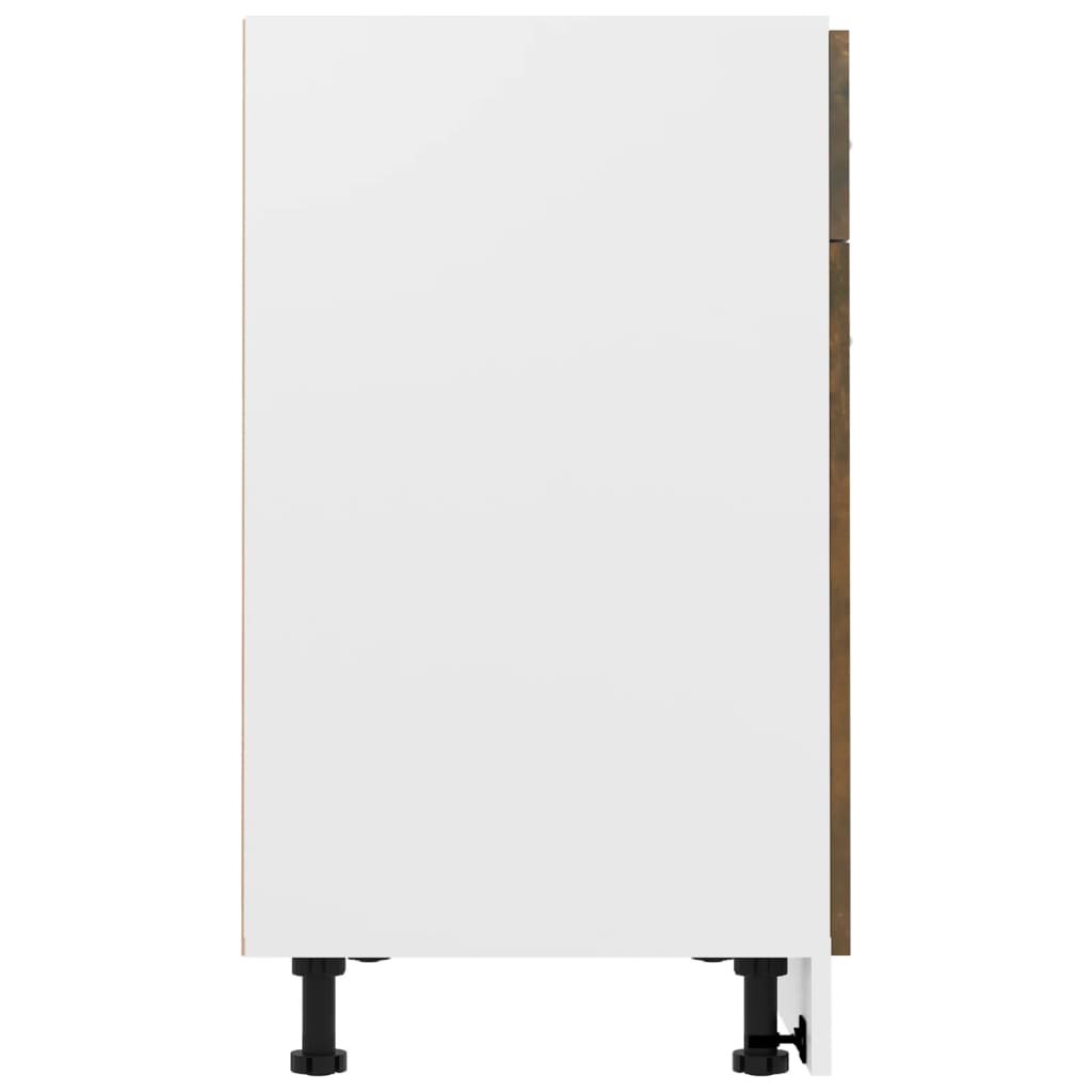 Onderkast met lade 80x46x81,5 cm bewerkt hout gerookt eiken Gerookt eiken
