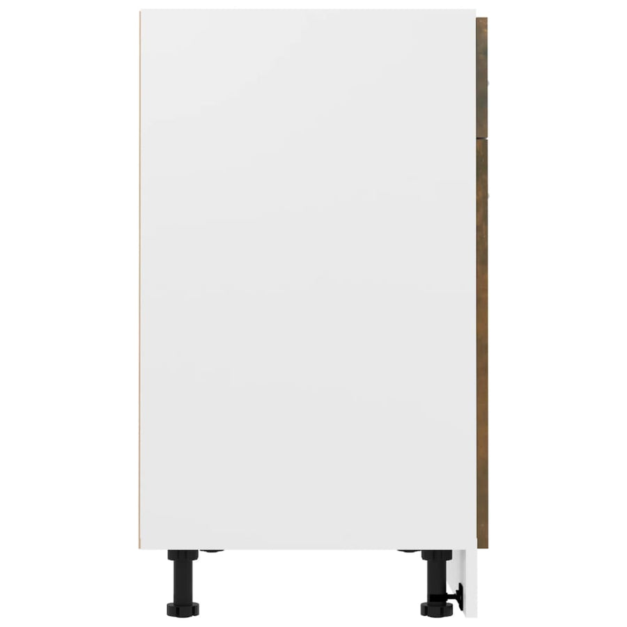 Onderkast met lade 80x46x81,5 cm bewerkt hout gerookt eiken Gerookt eiken