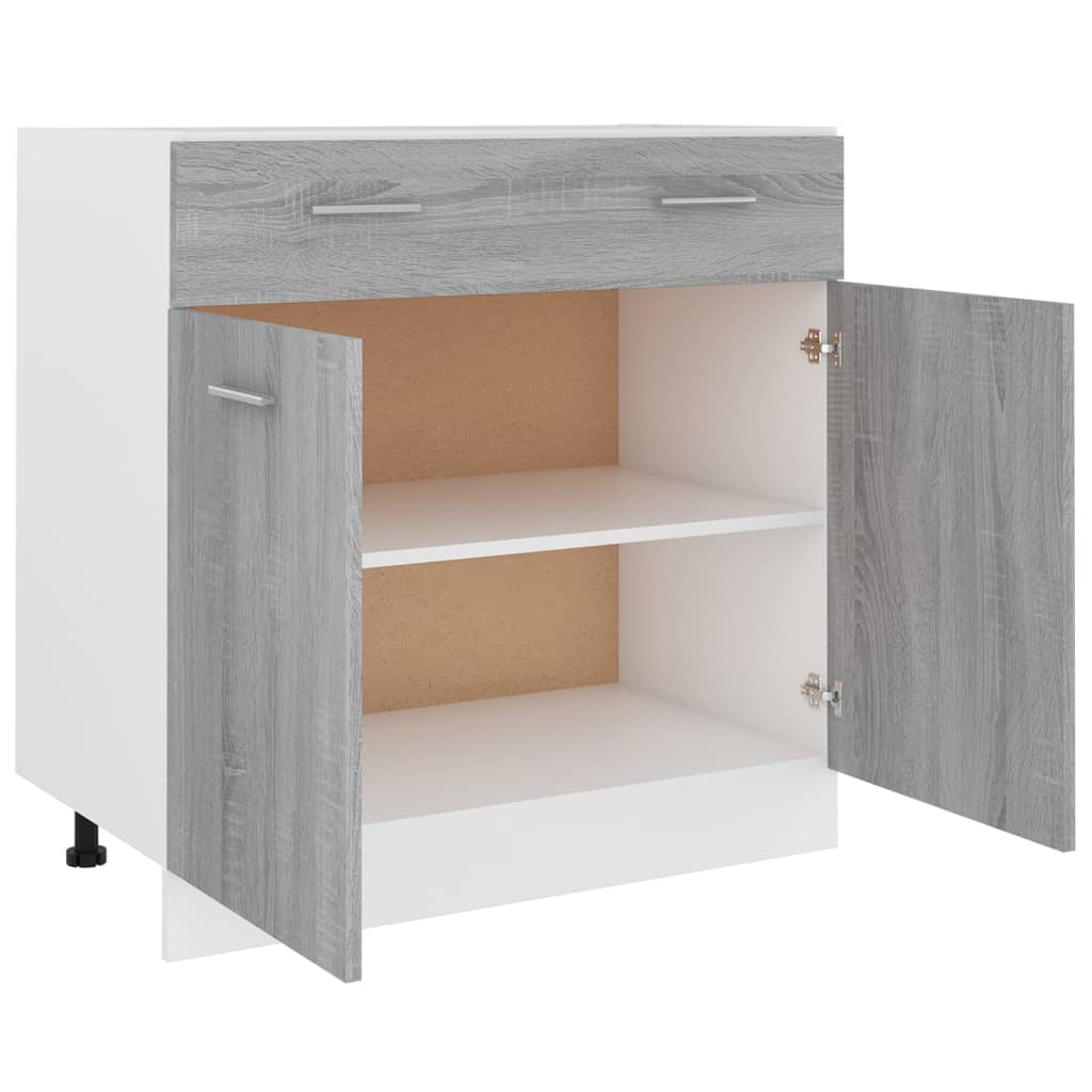 Onderkast met lade 80x46x81,5 cm bewerkt hout grijs sonoma Onderkast met lade 80 cm