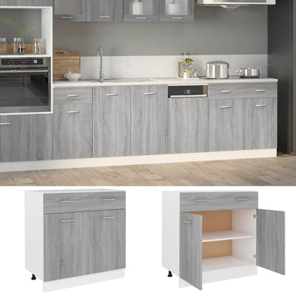 Onderkast met lade 80x46x81,5 cm bewerkt hout grijs sonoma Onderkast met lade 80 cm