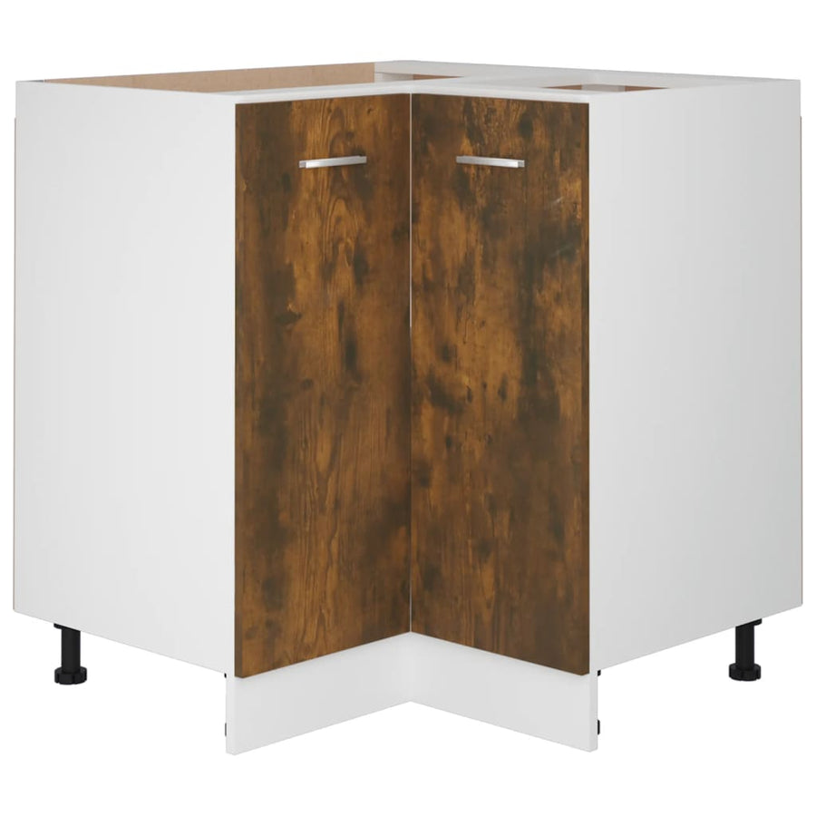 Keukenkastje 75,5x75,5x80,5 cm bewerkt hout gerookt eikenkleur Hoekonderkast