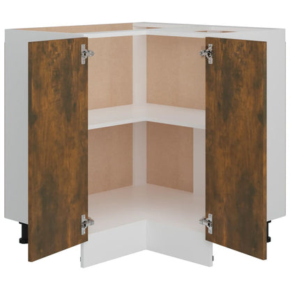 Keukenkastje 75,5x75,5x80,5 cm bewerkt hout gerookt eikenkleur Hoekonderkast