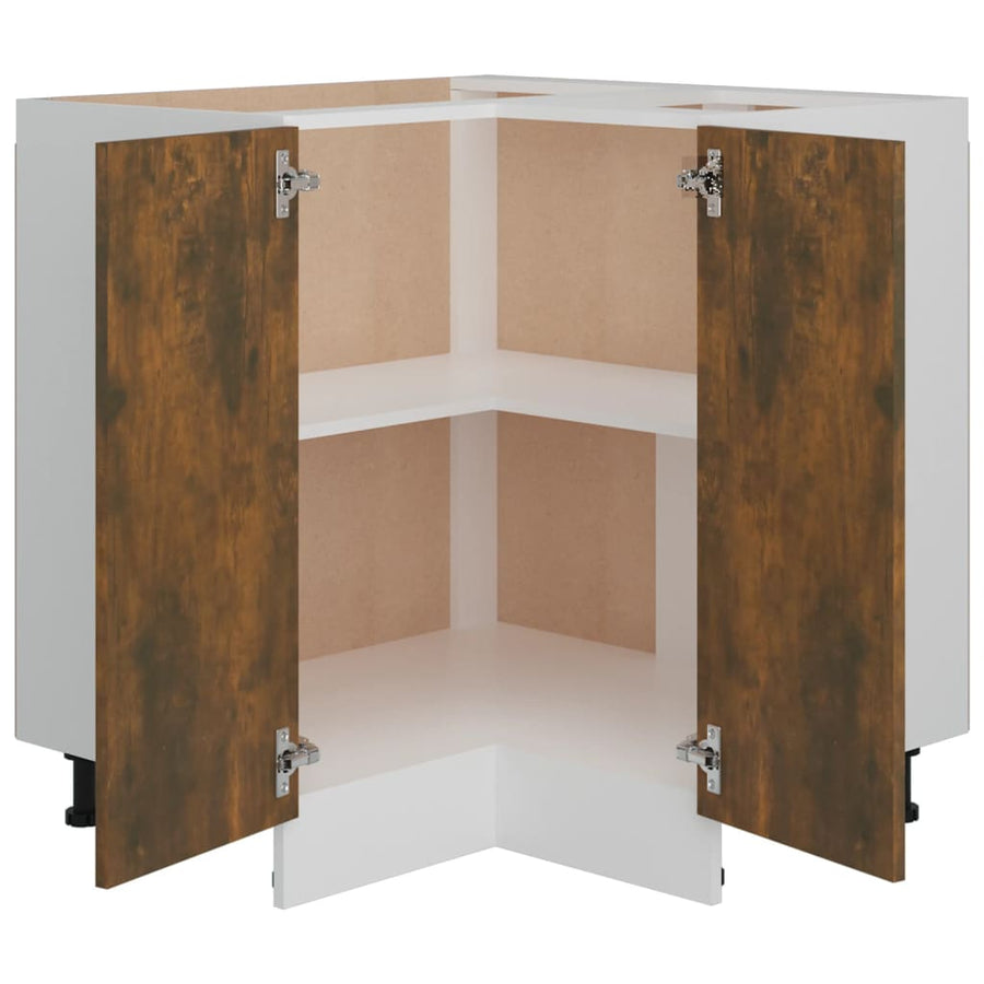 Keukenkastje 75,5x75,5x80,5 cm bewerkt hout gerookt eikenkleur Hoekonderkast