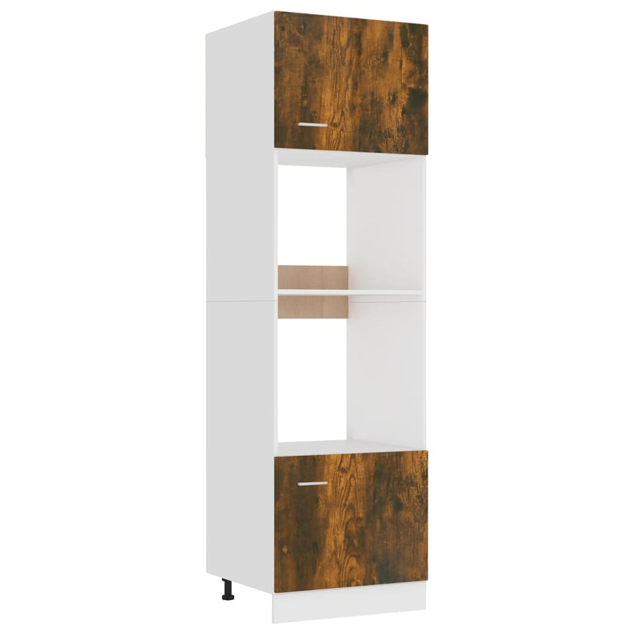 Magnetronkast 60x57x207 cm bewerkt hout gerookt eiken Magnetronkast