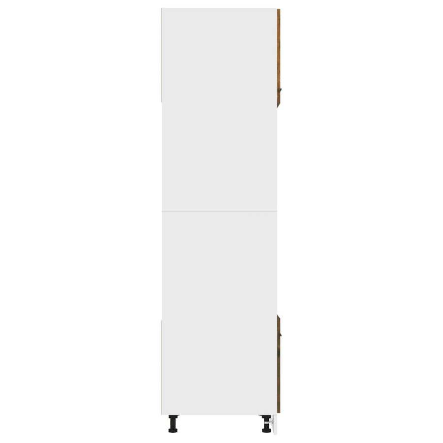 Magnetronkast 60x57x207 cm bewerkt hout gerookt eiken Magnetronkast