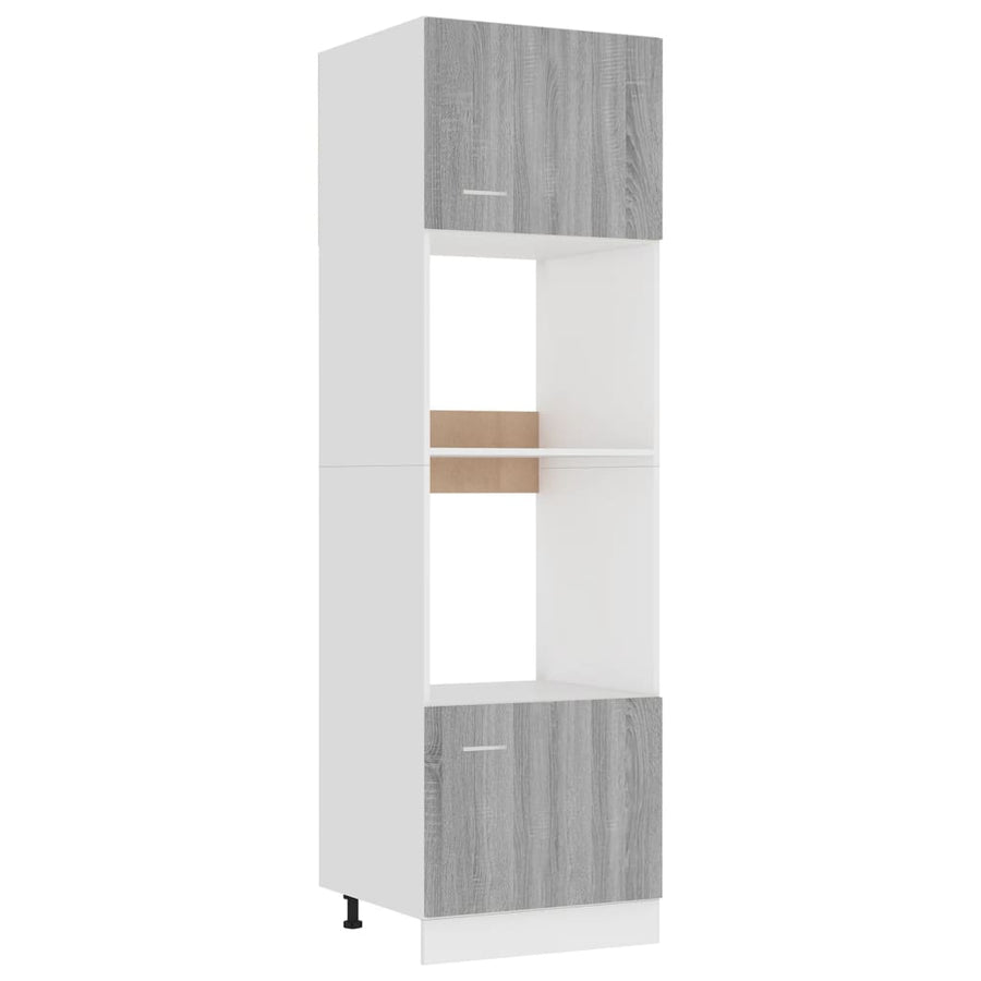 Magnetronkast 60x57x207 cm bewerkt hout grijs sonoma eiken Magnetronkast