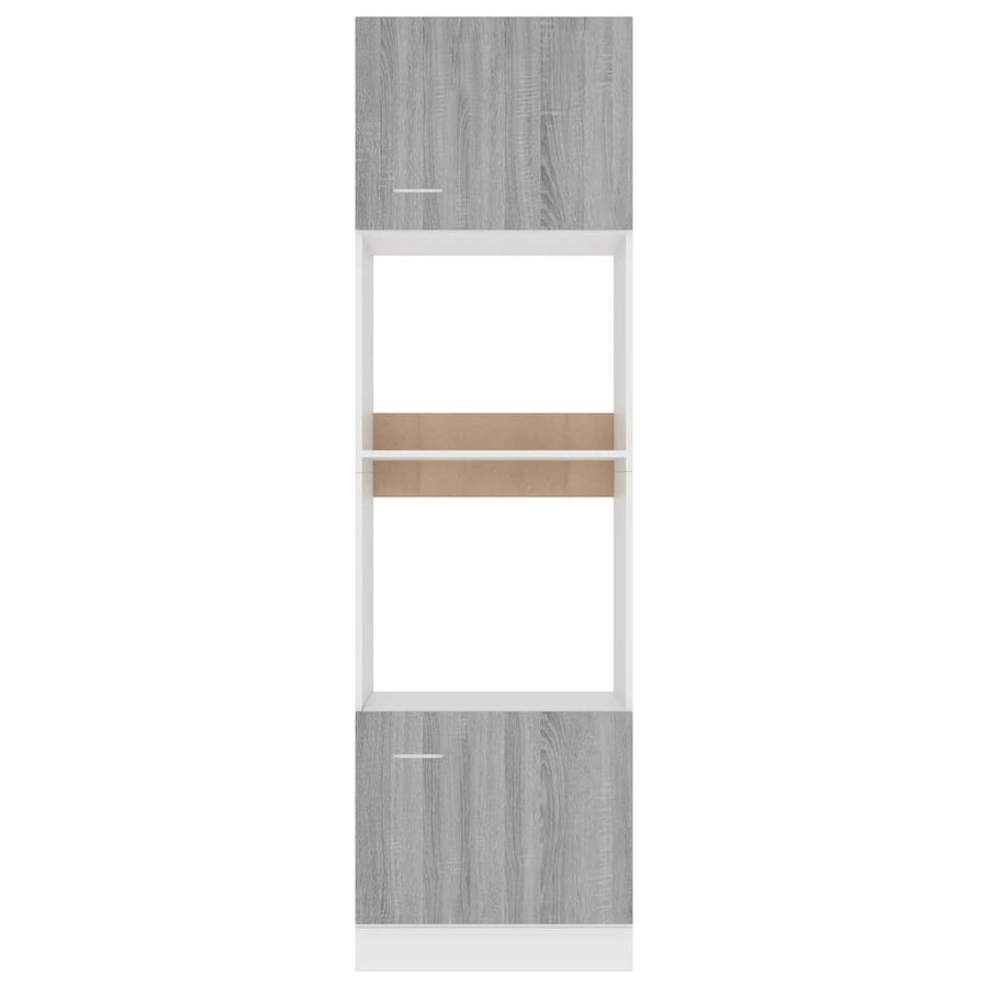 Magnetronkast 60x57x207 cm bewerkt hout grijs sonoma eiken Magnetronkast