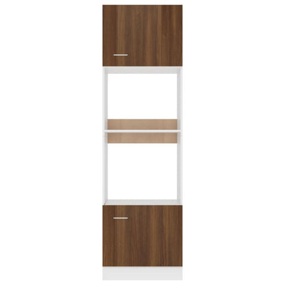 60X57X207 Cm Bewerkt Hout Bruin Eikenkleur Magnetronkast