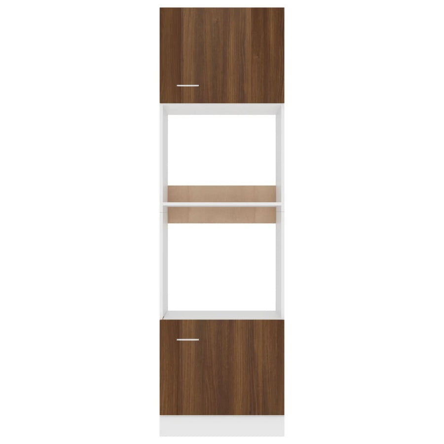 60X57X207 Cm Bewerkt Hout Bruin Eikenkleur Magnetronkast