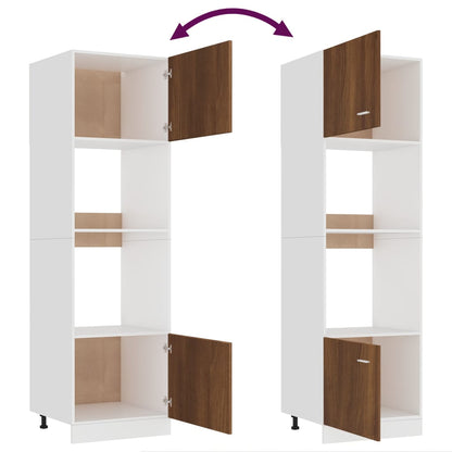60X57X207 Cm Bewerkt Hout Bruin Eikenkleur Magnetronkast