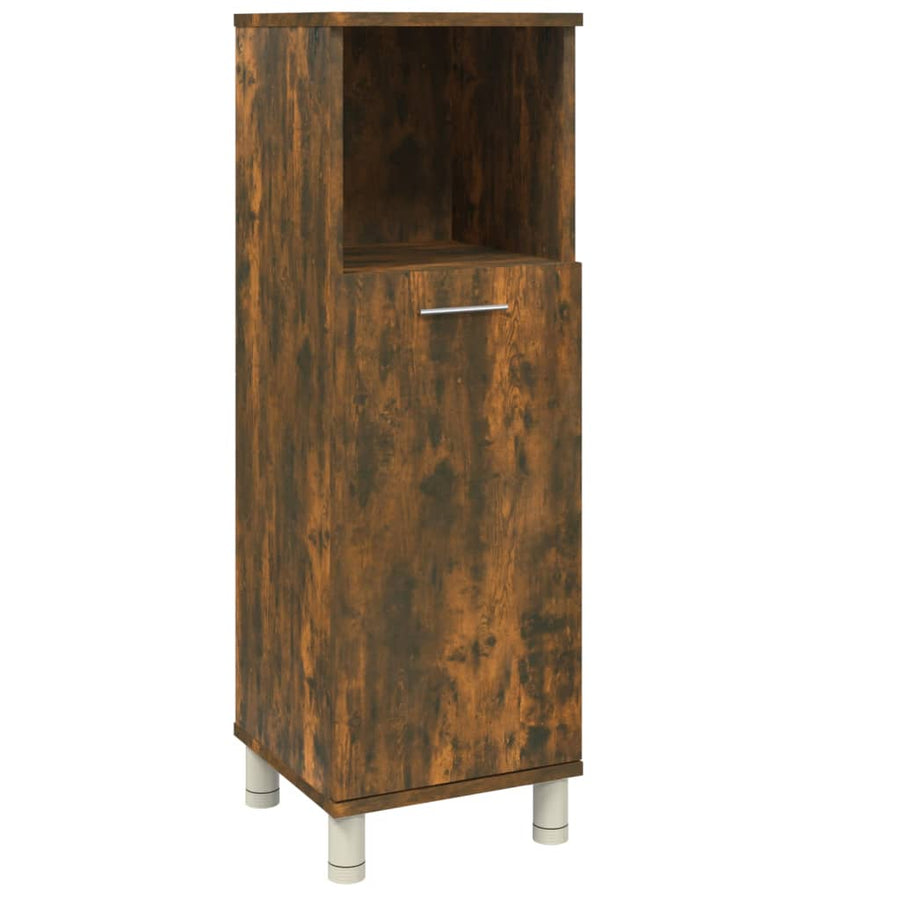 Badkamerkast 30X30X95 Cm Bewerkt Hout Kleurig Gerookt eiken