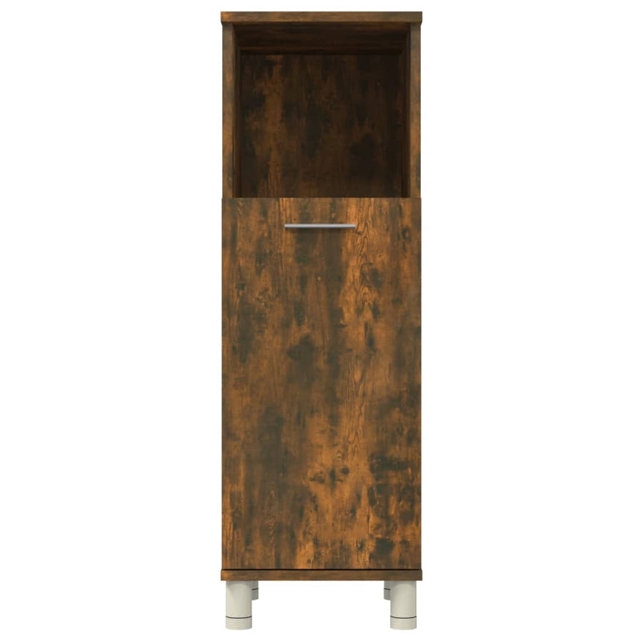 Badkamerkast 30X30X95 Cm Bewerkt Hout Kleurig Gerookt eiken