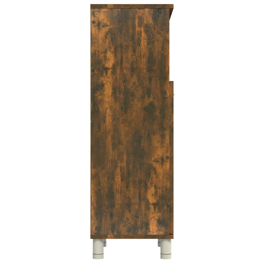 Badkamerkast 30X30X95 Cm Bewerkt Hout Kleurig Gerookt eiken
