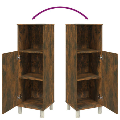 Badkamerkast 30X30X95 Cm Bewerkt Hout Kleurig Gerookt eiken