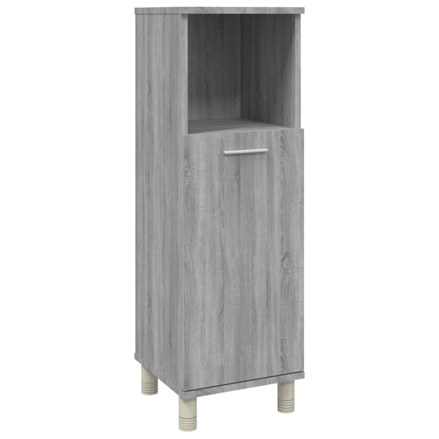 Badkamerkast 30X30X95 Cm Bewerkt Hout Eikenkleurig Grijs sonoma
