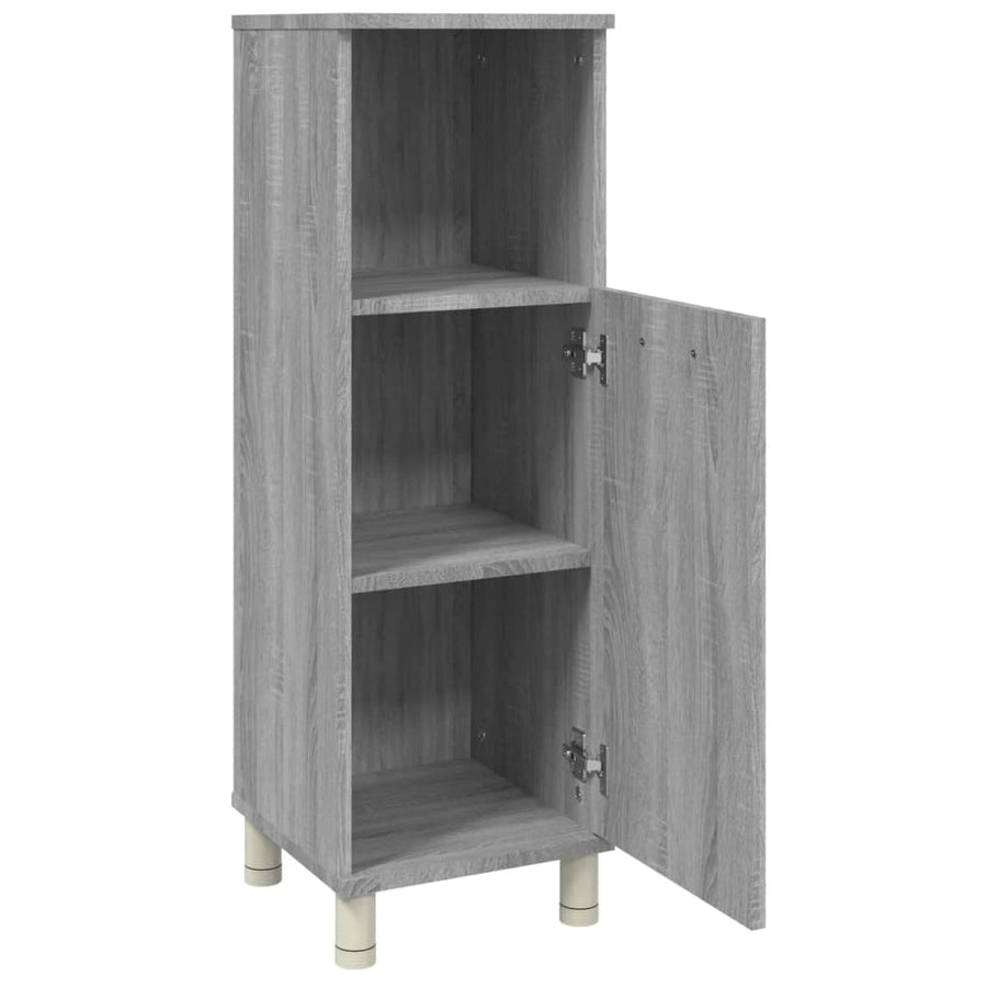 Badkamerkast 30X30X95 Cm Bewerkt Hout Eikenkleurig Grijs sonoma