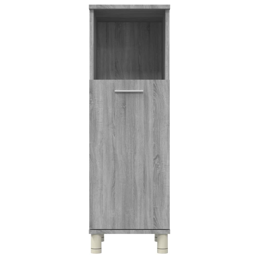 Badkamerkast 30X30X95 Cm Bewerkt Hout Eikenkleurig Grijs sonoma