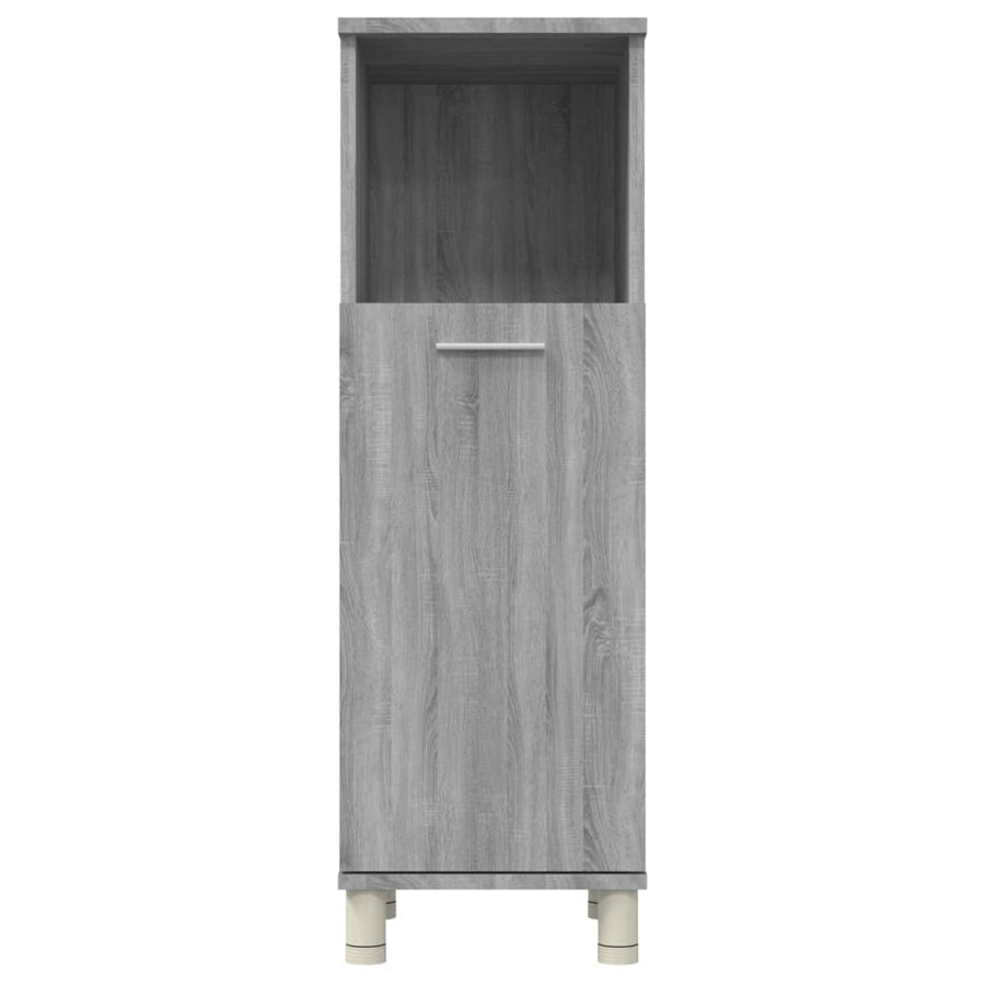 Badkamerkast 30X30X95 Cm Bewerkt Hout Eikenkleurig Grijs sonoma