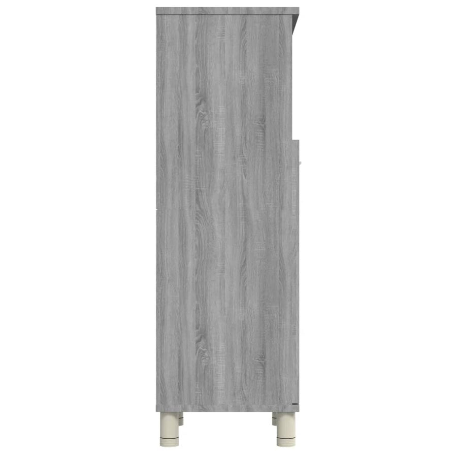 Badkamerkast 30X30X95 Cm Bewerkt Hout Eikenkleurig Grijs sonoma