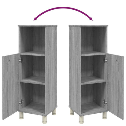 Badkamerkast 30X30X95 Cm Bewerkt Hout Eikenkleurig Grijs sonoma