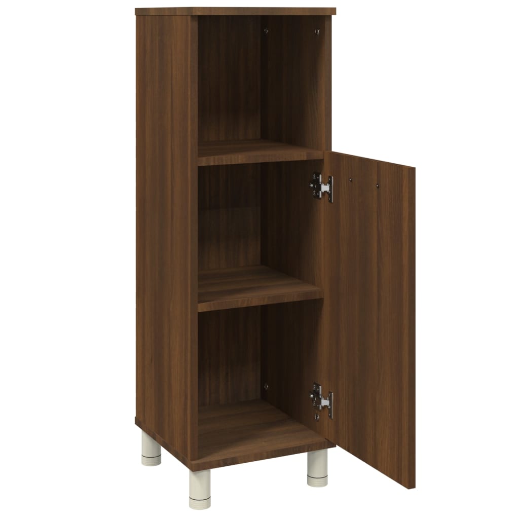 Badkamerkast 30X30X95 Cm Bewerkt Hout Bruin Eikenkleur Bruineiken