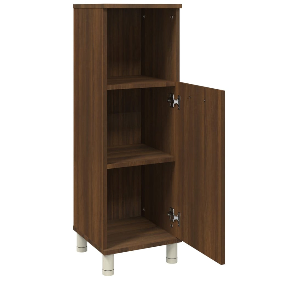 Badkamerkast 30X30X95 Cm Bewerkt Hout Bruin Eikenkleur Bruineiken