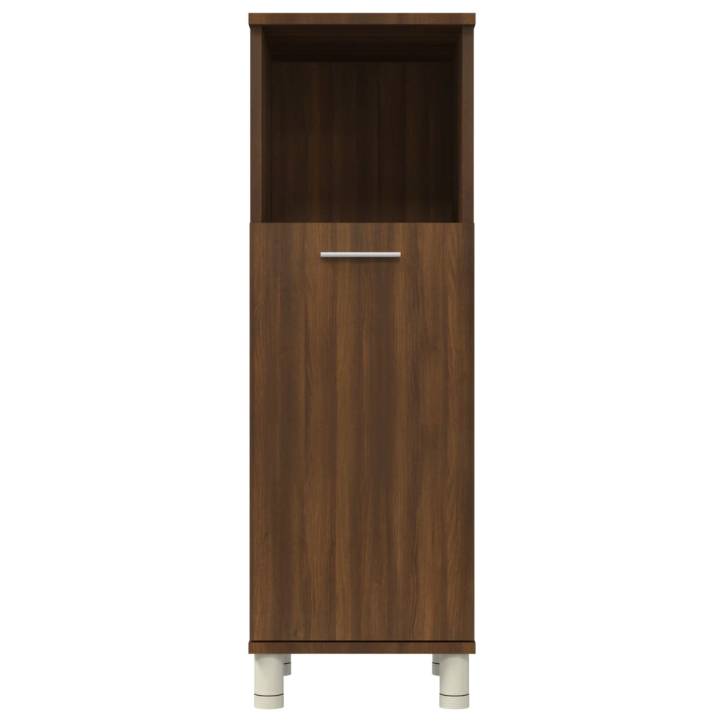 Badkamerkast 30X30X95 Cm Bewerkt Hout Bruin Eikenkleur Bruineiken