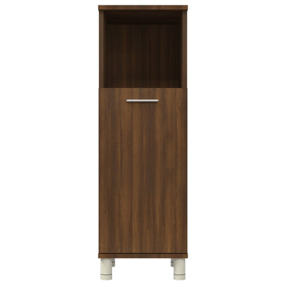 Badkamerkast 30X30X95 Cm Bewerkt Hout Bruin Eikenkleur Bruineiken