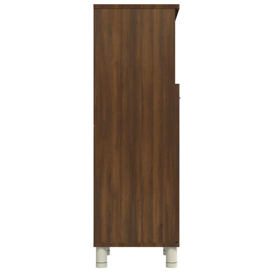 Badkamerkast 30X30X95 Cm Bewerkt Hout Bruin Eikenkleur Bruineiken