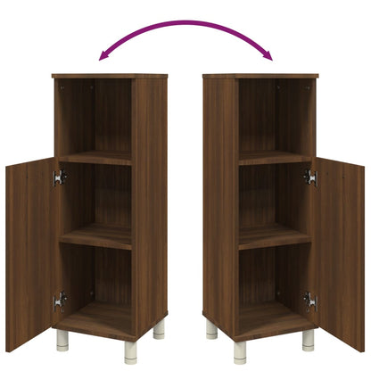 Badkamerkast 30X30X95 Cm Bewerkt Hout Bruin Eikenkleur Bruineiken