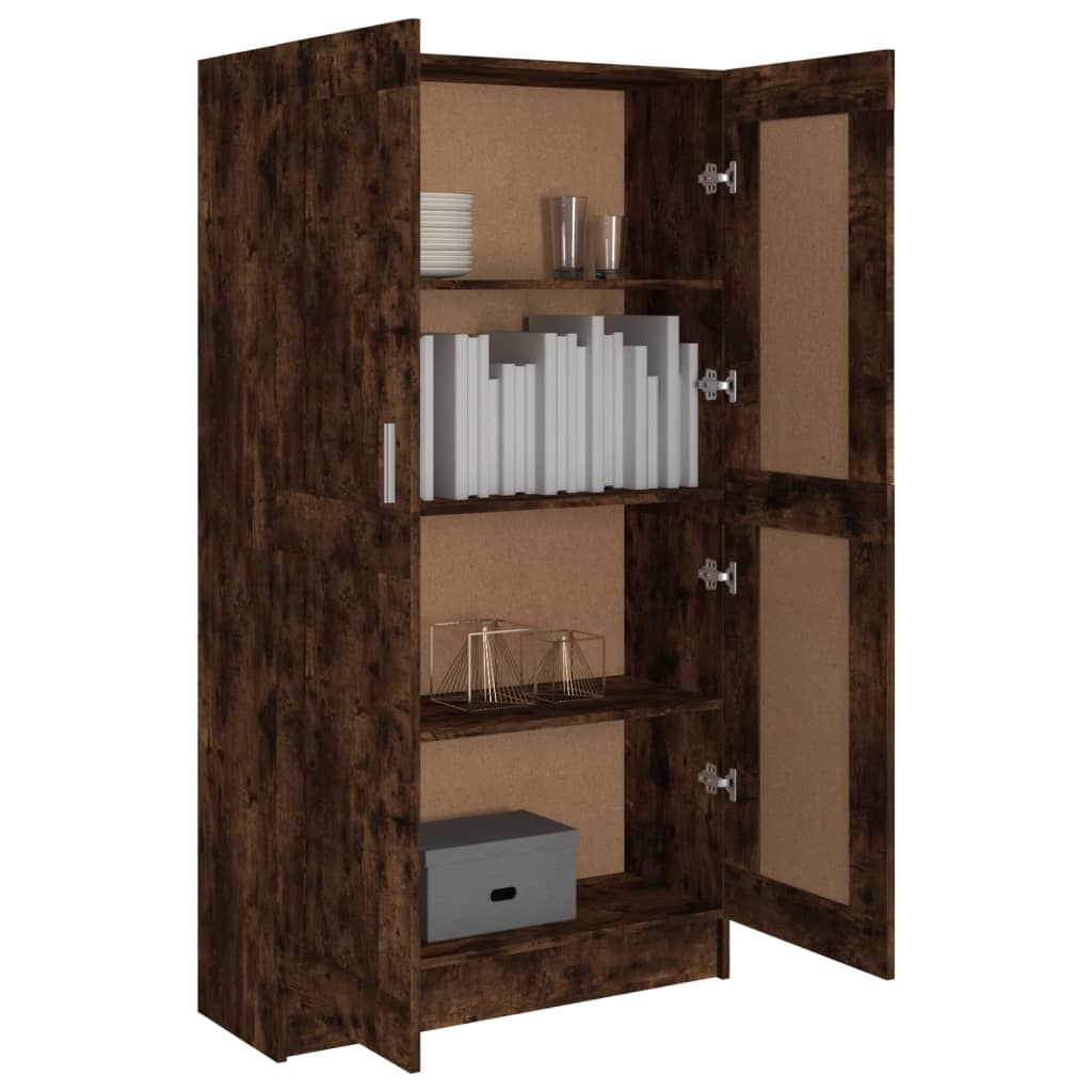 Boekenkast 82,5X30,5X50 Cm Bewerkt Hout Kleurig 82.5 x 30.5 x 150 cm Gerookt eiken