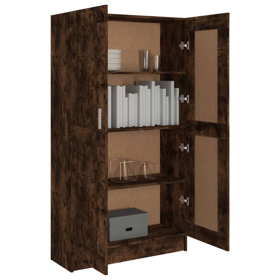 Boekenkast 82,5X30,5X50 Cm Bewerkt Hout Kleurig 82.5 x 30.5 x 150 cm Gerookt eiken