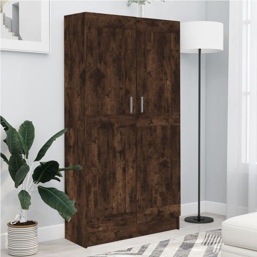 Boekenkast 82,5X30,5X50 Cm Bewerkt Hout Kleurig 82.5 x 30.5 x 150 cm Gerookt eiken