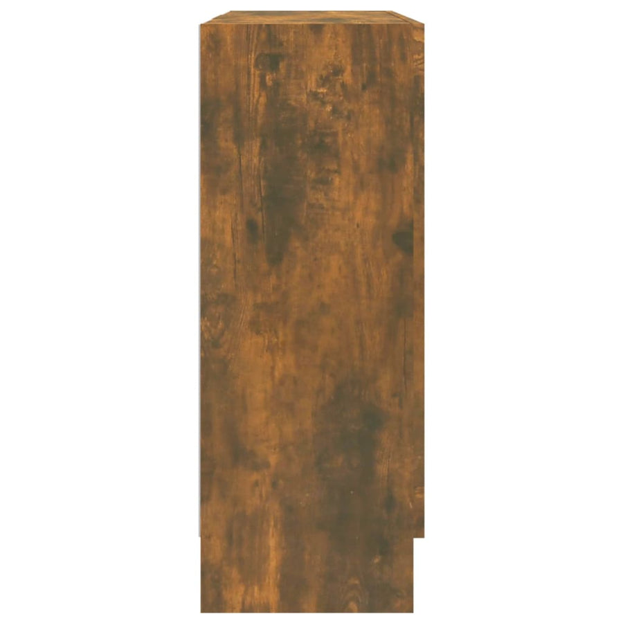 Vitrinekast 82,5x30,5x80 cm bewerkt hout gerookt eikenkleurig 82.5 x 30.5 x 80 cm Gerookt eiken