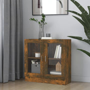 Vitrinekast 82,5x30,5x80 cm bewerkt hout gerookt eiken