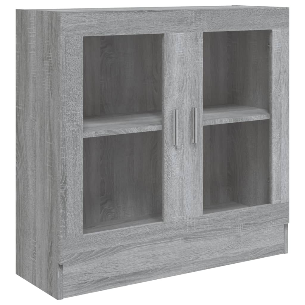 Vitrinekast 82,5x30,5x80 cm bewerkt hout grijs sonoma eiken 82.5 x 30.5 x 80 cm Grijs sonoma