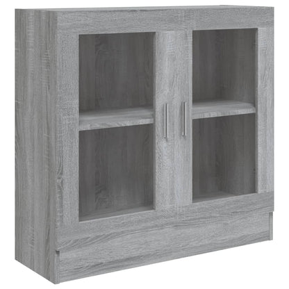 Vitrinekast 82,5x30,5x80 cm bewerkt hout grijs sonoma eiken 82.5 x 30.5 x 80 cm Grijs sonoma