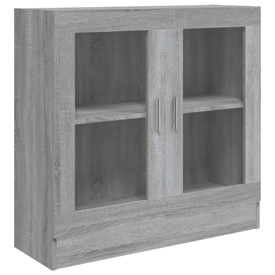 Vitrinekast 82,5x30,5x80 cm bewerkt hout grijs sonoma eiken 82.5 x 30.5 x 80 cm Grijs sonoma