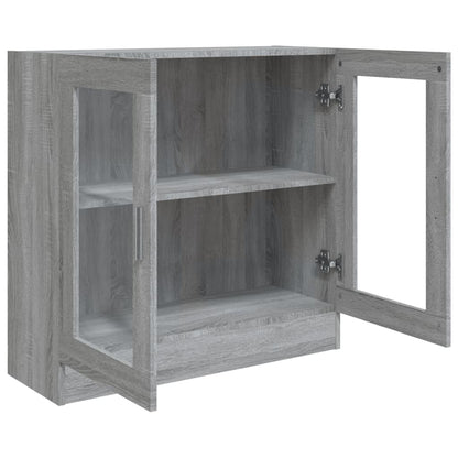 Vitrinekast 82,5x30,5x80 cm bewerkt hout grijs sonoma eiken 82.5 x 30.5 x 80 cm Grijs sonoma
