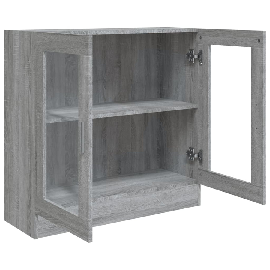 Vitrinekast 82,5x30,5x80 cm bewerkt hout grijs sonoma eiken 82.5 x 30.5 x 80 cm Grijs sonoma