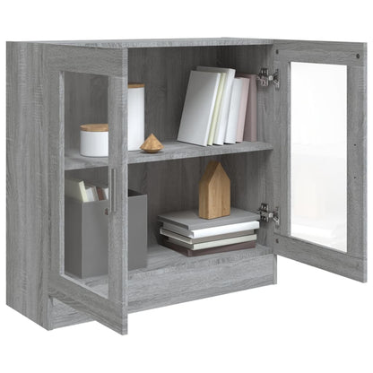 Vitrinekast 82,5x30,5x80 cm bewerkt hout grijs sonoma eiken 82.5 x 30.5 x 80 cm Grijs sonoma