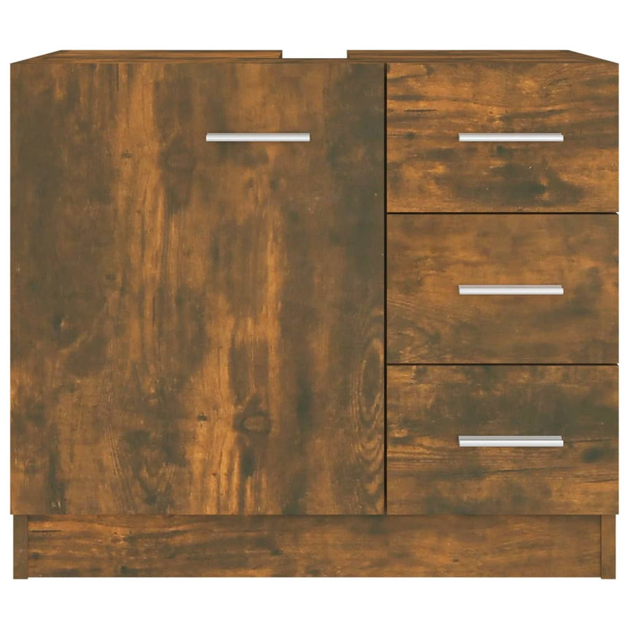 Wastafelkast 63x30x54 cm bewerkt hout gerookt eikenkleurig Gerookt eiken