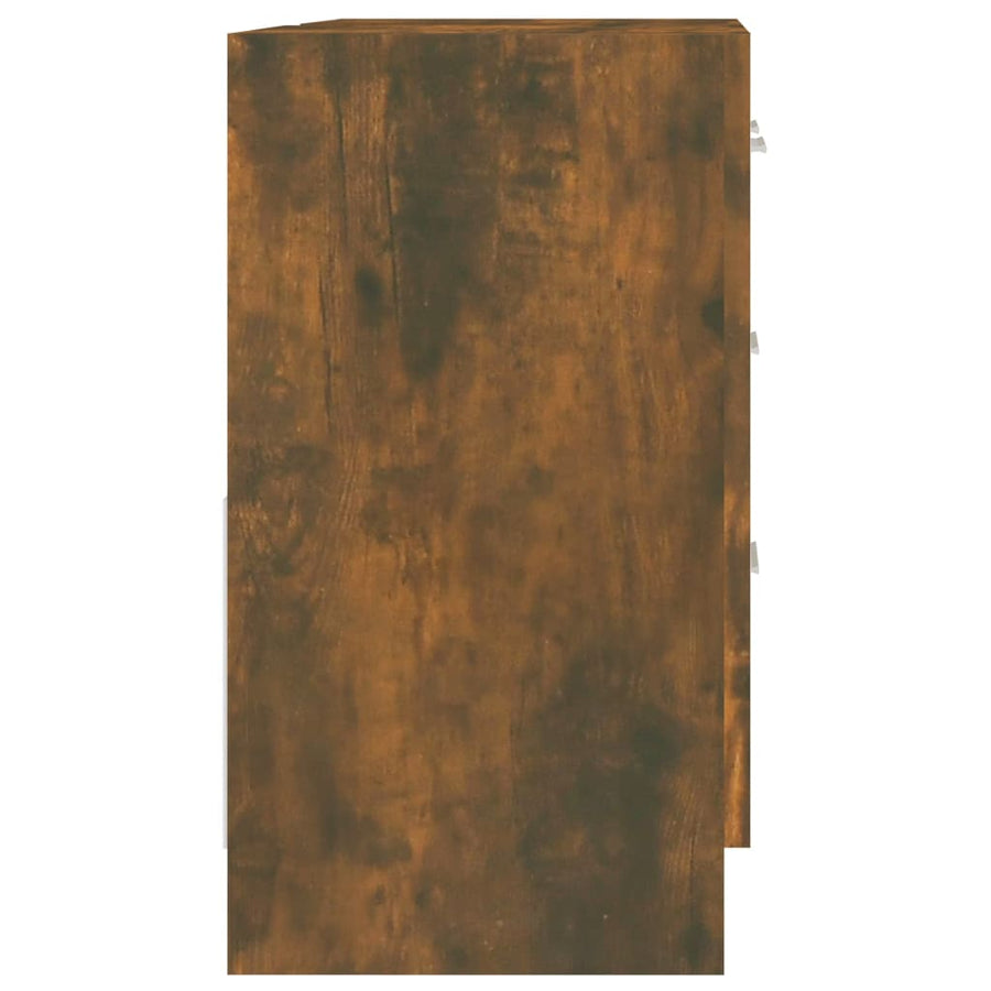 Wastafelkast 63x30x54 cm bewerkt hout gerookt eikenkleurig Gerookt eiken