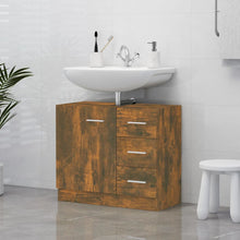 Wastafelkast 63x30x54 cm bewerkt hout gerookt eikenkleurig Gerookt eiken