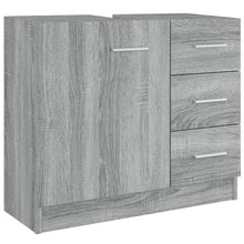Wastafelkast 63x30x54 cm bewerkt hout grijs sonoma eikenkleurig Grijs sonoma