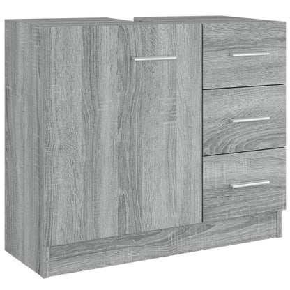 Wastafelkast 63x30x54 cm bewerkt hout grijs sonoma eikenkleurig Grijs sonoma