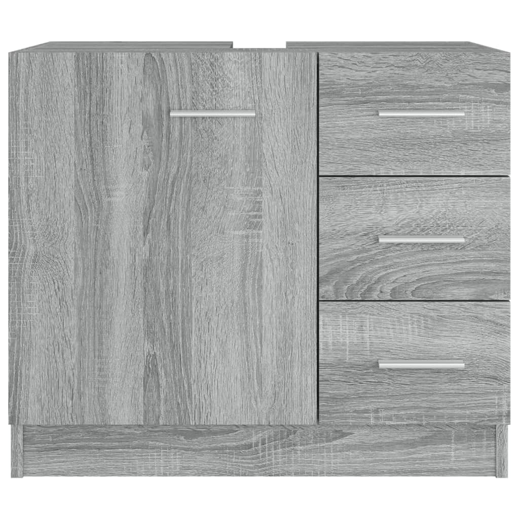 Wastafelkast 63x30x54 cm bewerkt hout grijs sonoma eikenkleurig Grijs sonoma