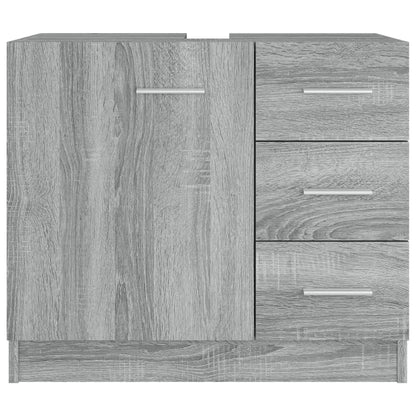 Wastafelkast 63x30x54 cm bewerkt hout grijs sonoma eikenkleurig Grijs sonoma