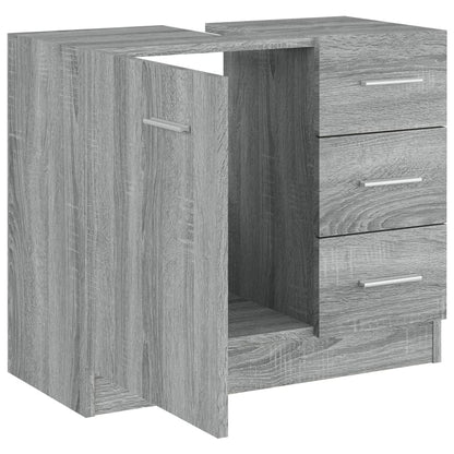 Wastafelkast 63x30x54 cm bewerkt hout grijs sonoma eikenkleurig Grijs sonoma